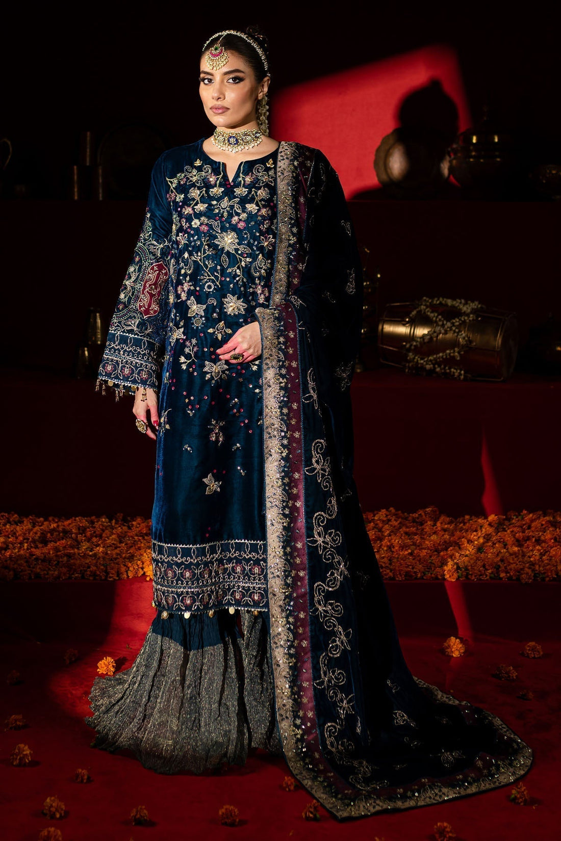 Nureh | Maya Velvet |  NW-90 - by - Libasekhas UK - Registered Vendor of : Nureh - 100% Original Designer Dresss