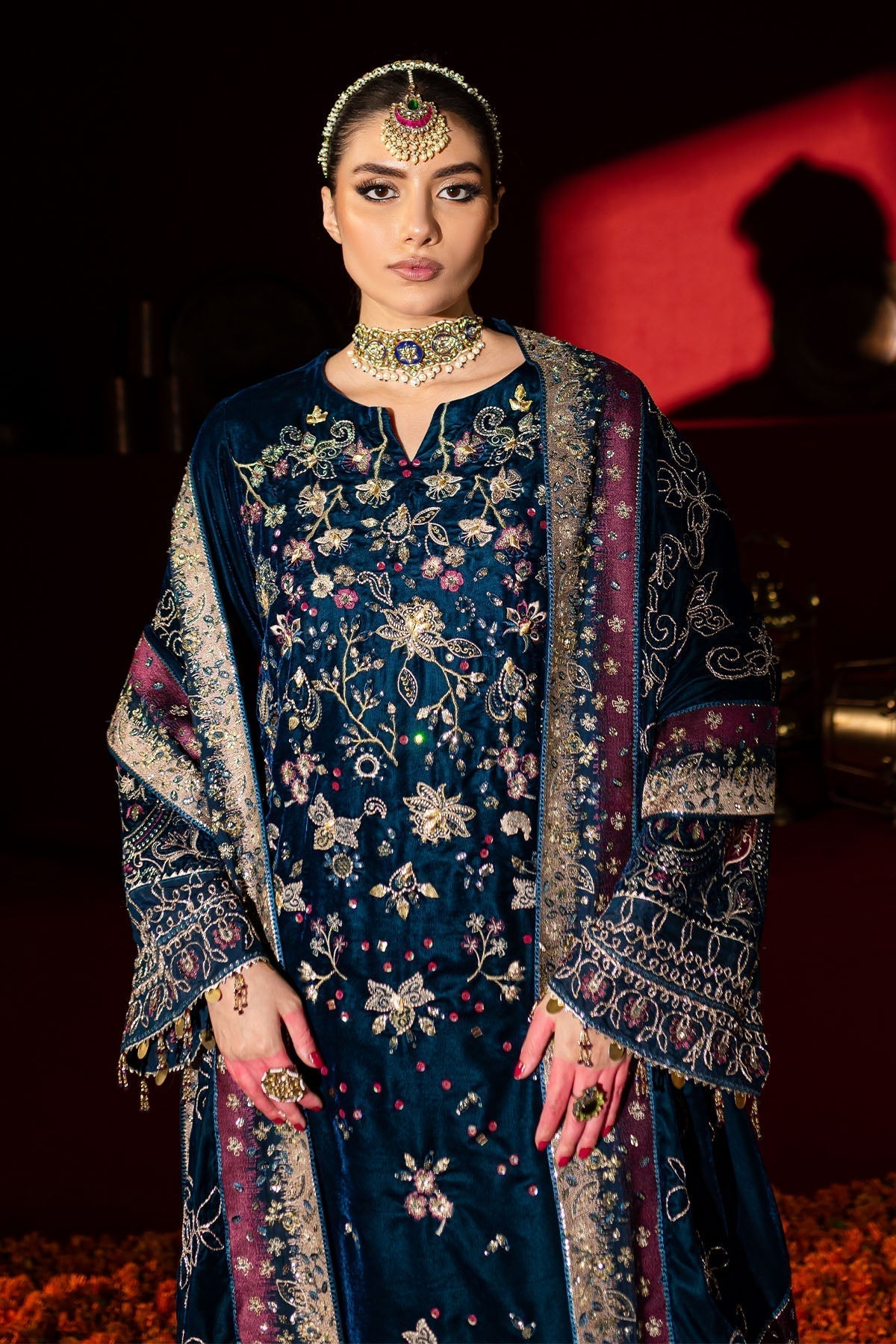 Nureh | Maya Velvet |  NW-90 - by - Libasekhas UK - Registered Vendor of : Nureh - 100% Original Designer Dresss