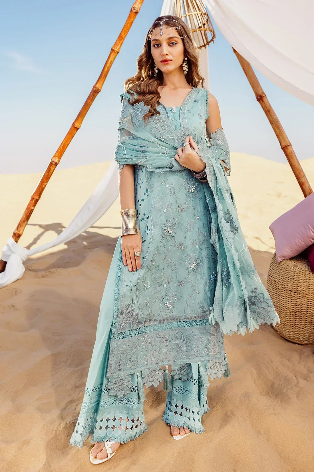 Nureh | Sehra Swiss Voil Lawn | AROOSH - NE-76 - by - Libasekhas UK - Registered Vendor of : Nureh - 100% Original Designer Dresss