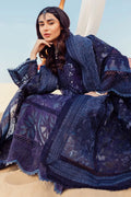 Nureh | Sehra Swiss Voil Lawn | NILE BLUE - NE-77 - by - Libasekhas UK - Registered Vendor of : Nureh - 100% Original Designer Dresss