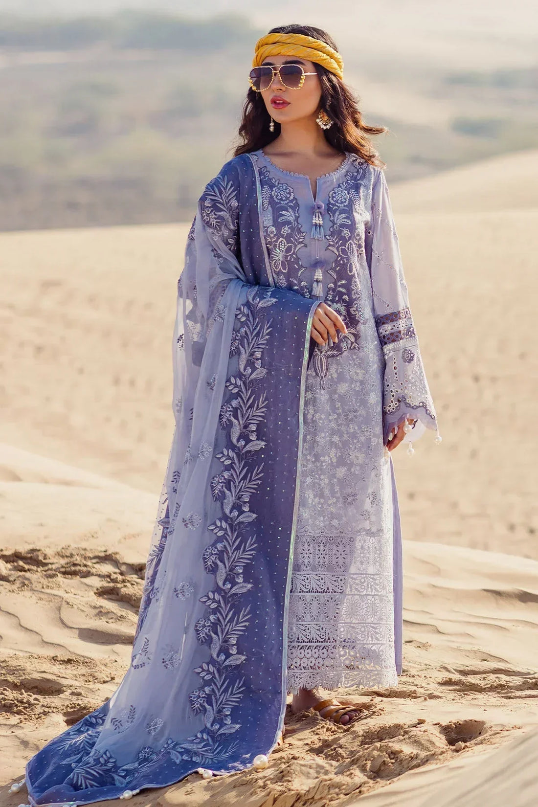 Nureh | Sehra Swiss Voil Lawn | CAMEO - NE-80 - by - Libasekhas UK - Registered Vendor of : Nureh - 100% Original Designer Dresss