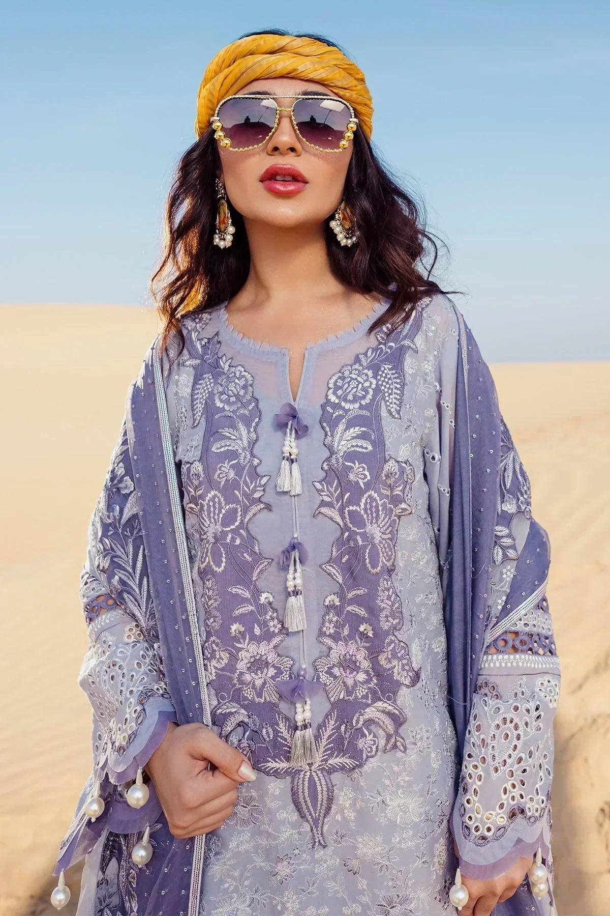 Nureh | Sehra Swiss Voil Lawn | CAMEO - NE-80 - by - Libasekhas UK - Registered Vendor of : Nureh - 100% Original Designer Dresss