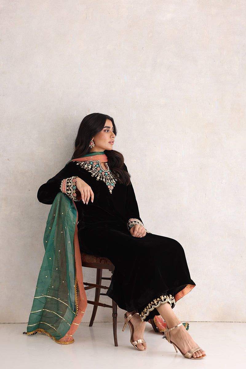 Sana Abbas | Velvet Formals | NURGUL - by - Libasekhas UK - Registered Vendor of : Sana Abbas - 100% Original Designer Dresss