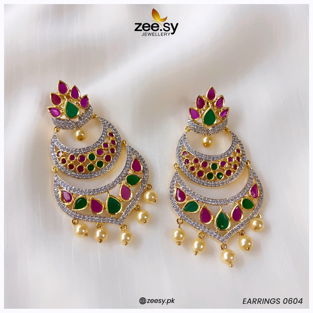 Earrings-0604 - by - Libasekhas UK - Registered Vendor of : Zeesy - 100% Original Designer Dresss