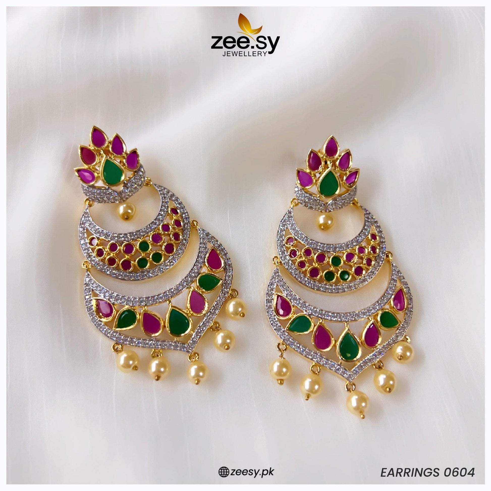 Earrings-0604 - by - Libasekhas UK - Registered Vendor of : Zeesy - 100% Original Designer Dresss