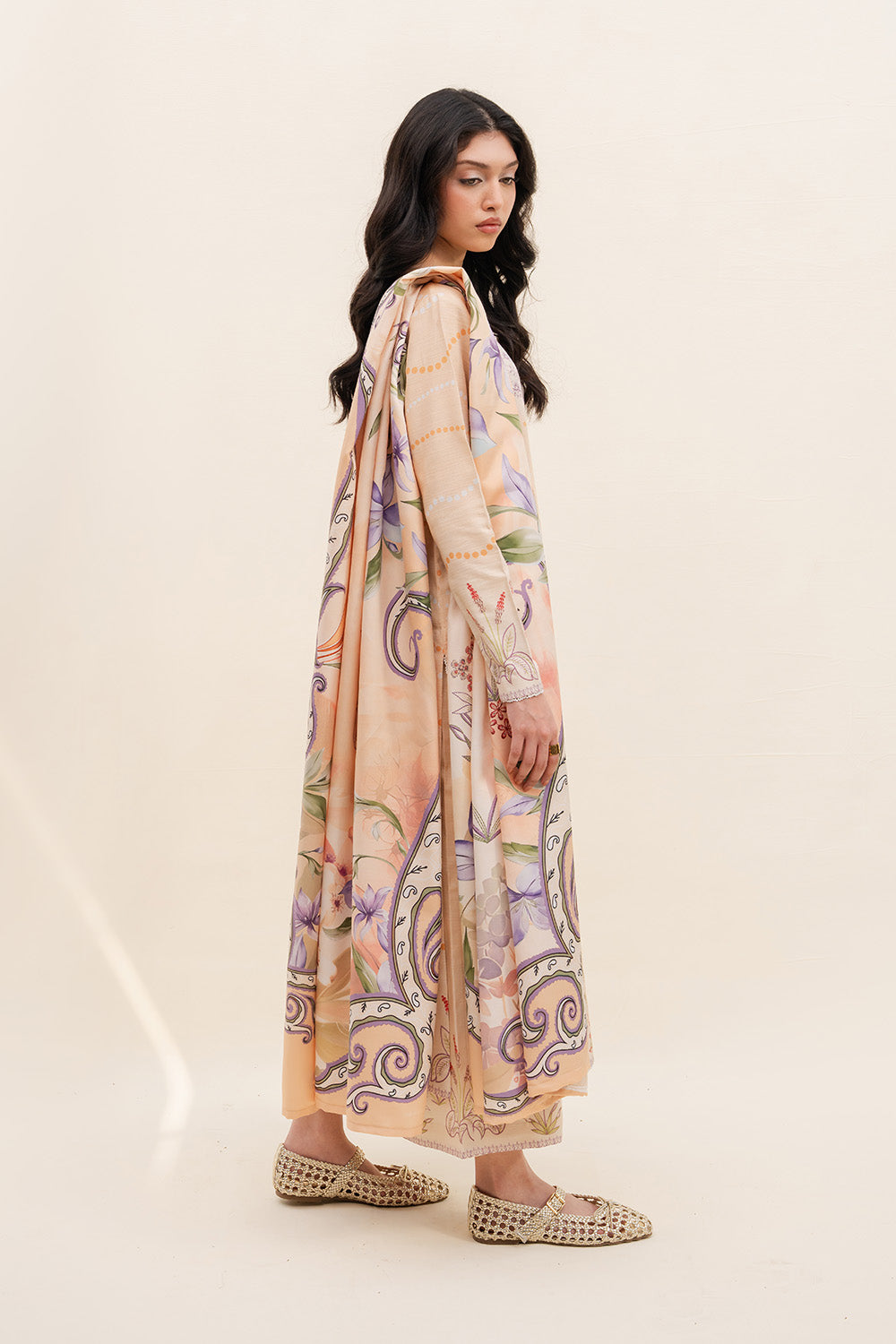 Maryum N Maria | Latte Layers Pret | SILKEN STEAM - MWS5829 - by Libasekhas UK - Registered Vendor of : Maryum N Maria - 100% Original Designer Dress