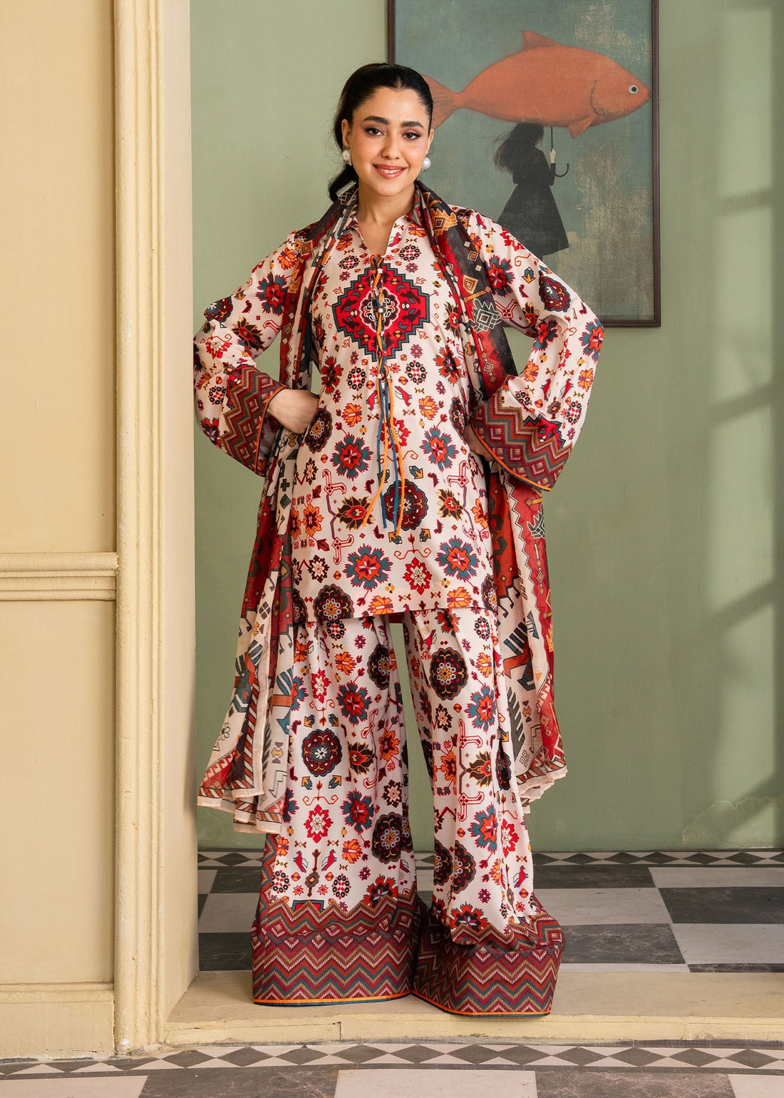 Maria Osama Khan | Retro 26 |Daisy - by Libasekhas UK - Registered Vendor of : Maria Osama Khan - 100% Original Designer Dress