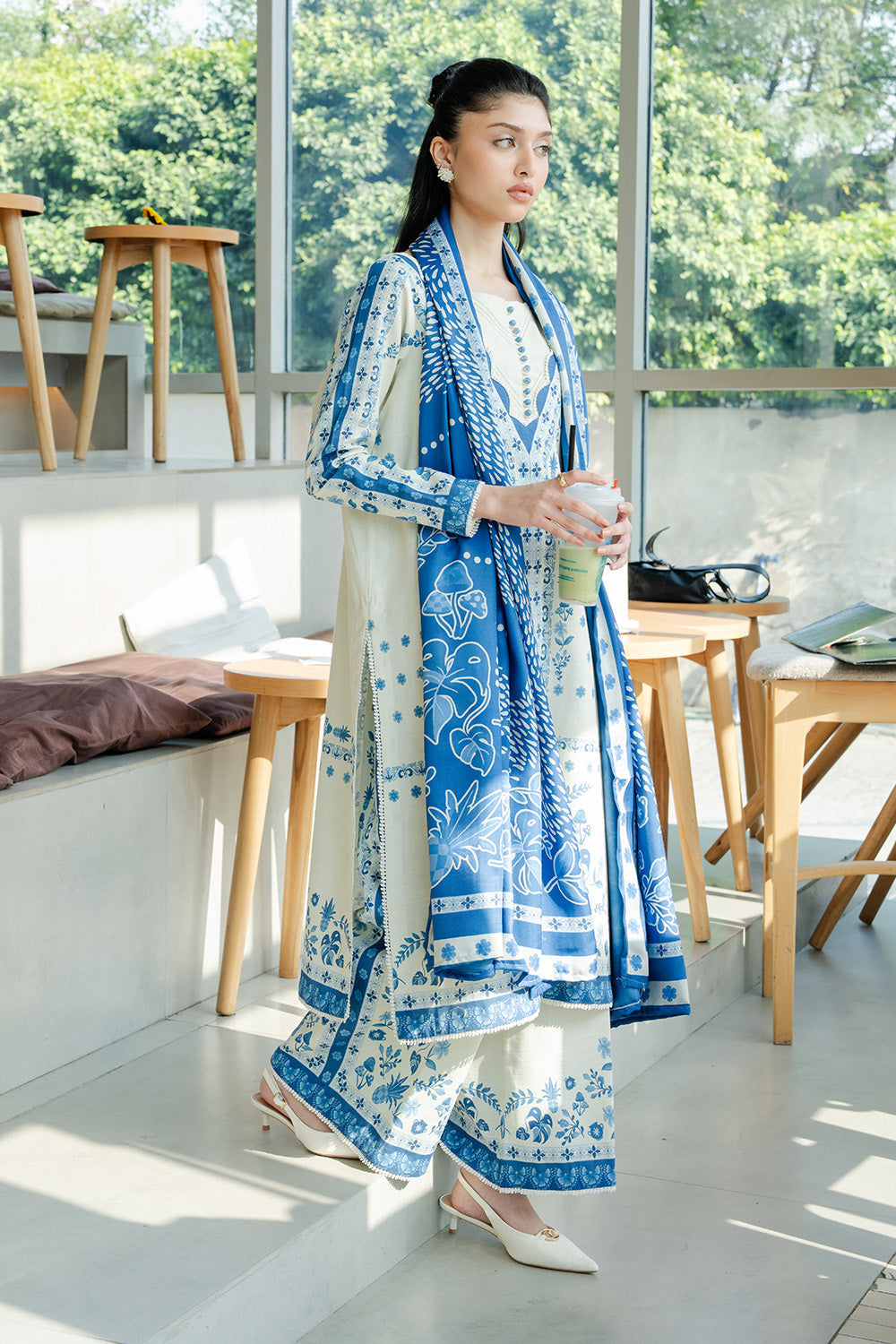 Maryum N Maria | Latte Layers Pret | COCOA CALM - MWS5827 - by Libasekhas UK - Registered Vendor of : Maryum N Maria - 100% Original Designer Dress