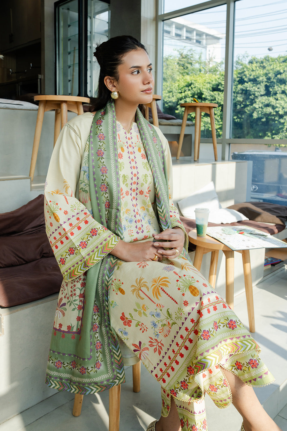 Maryum N Maria | Latte Layers Pret | MUTED MACCHIATO - MWS5828 - by Libasekhas UK - Registered Vendor of : Maryum N Maria - 100% Original Designer Dress