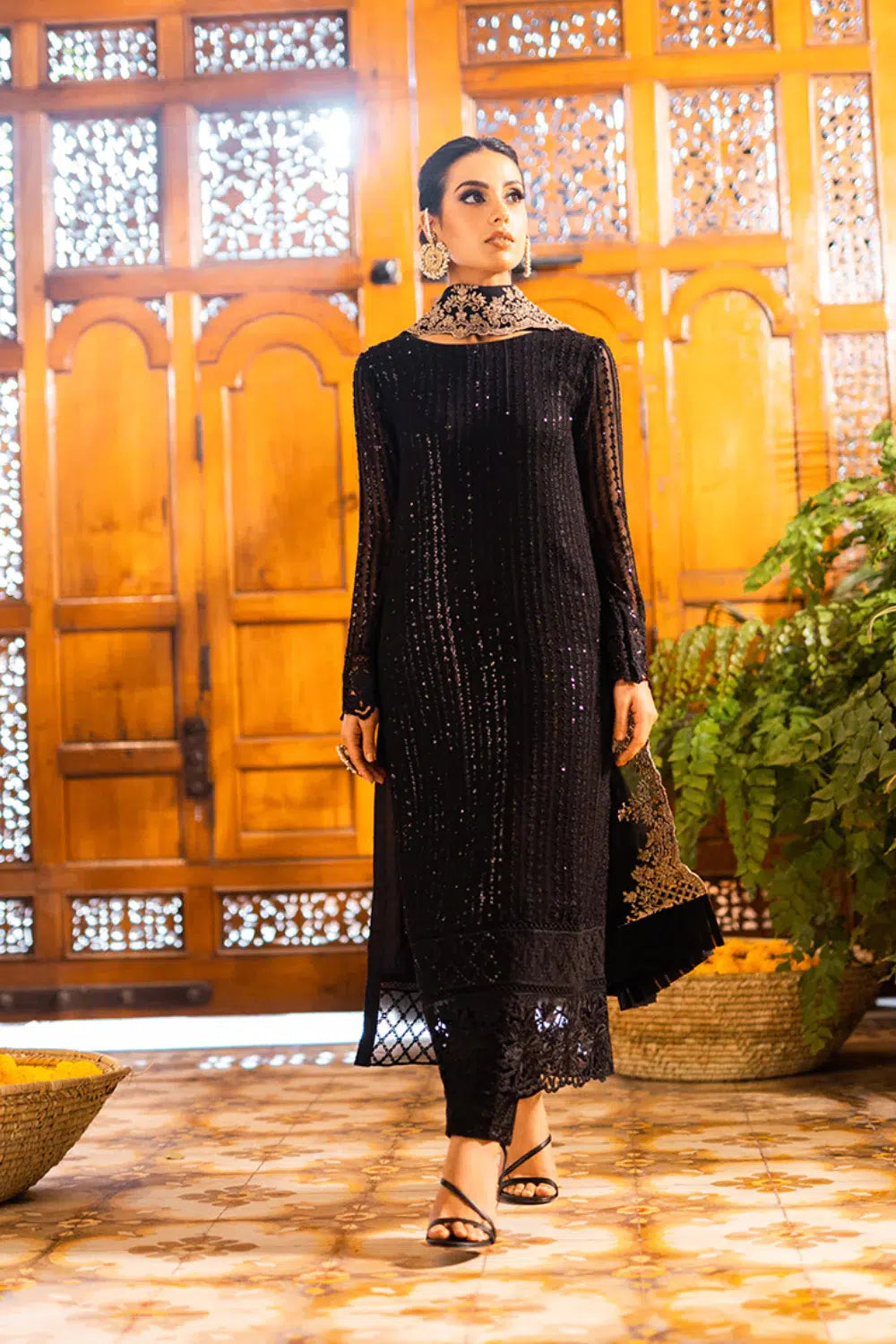 Azure | Embroidered Formals | Onyx Dove - by - Libasekhas UK - Registered Vendor of : Azure - 100% Original Designer Dresss