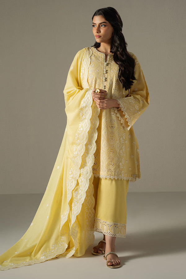 Cross Stitch | Chikankari Lawn 25 | ORCHID GEM - by - Libasekhas UK - Registered Vendor of : Cross Stitch - 100% Original Designer Dresss