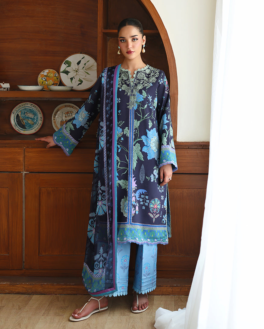 Roheenaz | Eclat Garden Printed Lawn | Orchid meadow - by Libasekhas UK - Registered Vendor of : Roheenaz - 100% Original Designer Dress