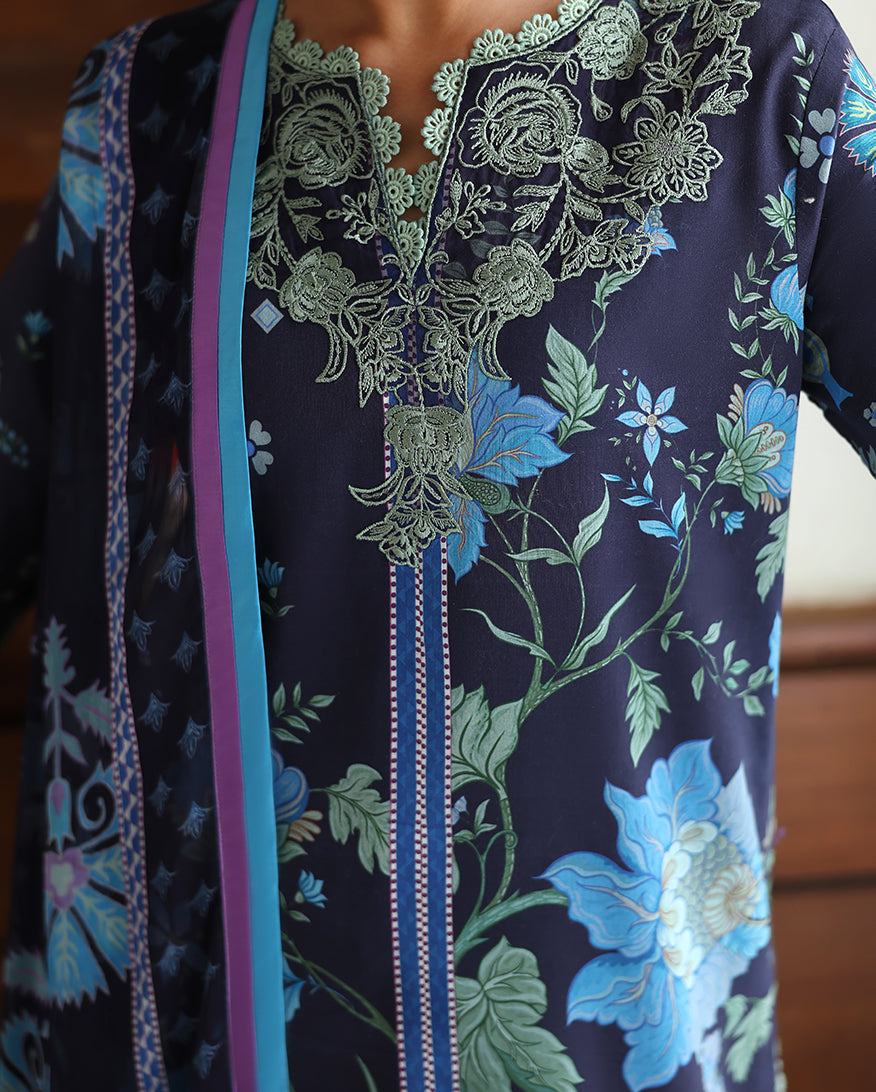 Roheenaz | Eclat Garden Printed Lawn | Orchid meadow - by Libasekhas UK - Registered Vendor of : Roheenaz - 100% Original Designer Dress
