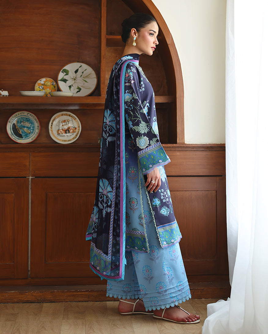 Roheenaz | Eclat Garden Printed Lawn | Orchid meadow - by Libasekhas UK - Registered Vendor of : Roheenaz - 100% Original Designer Dress