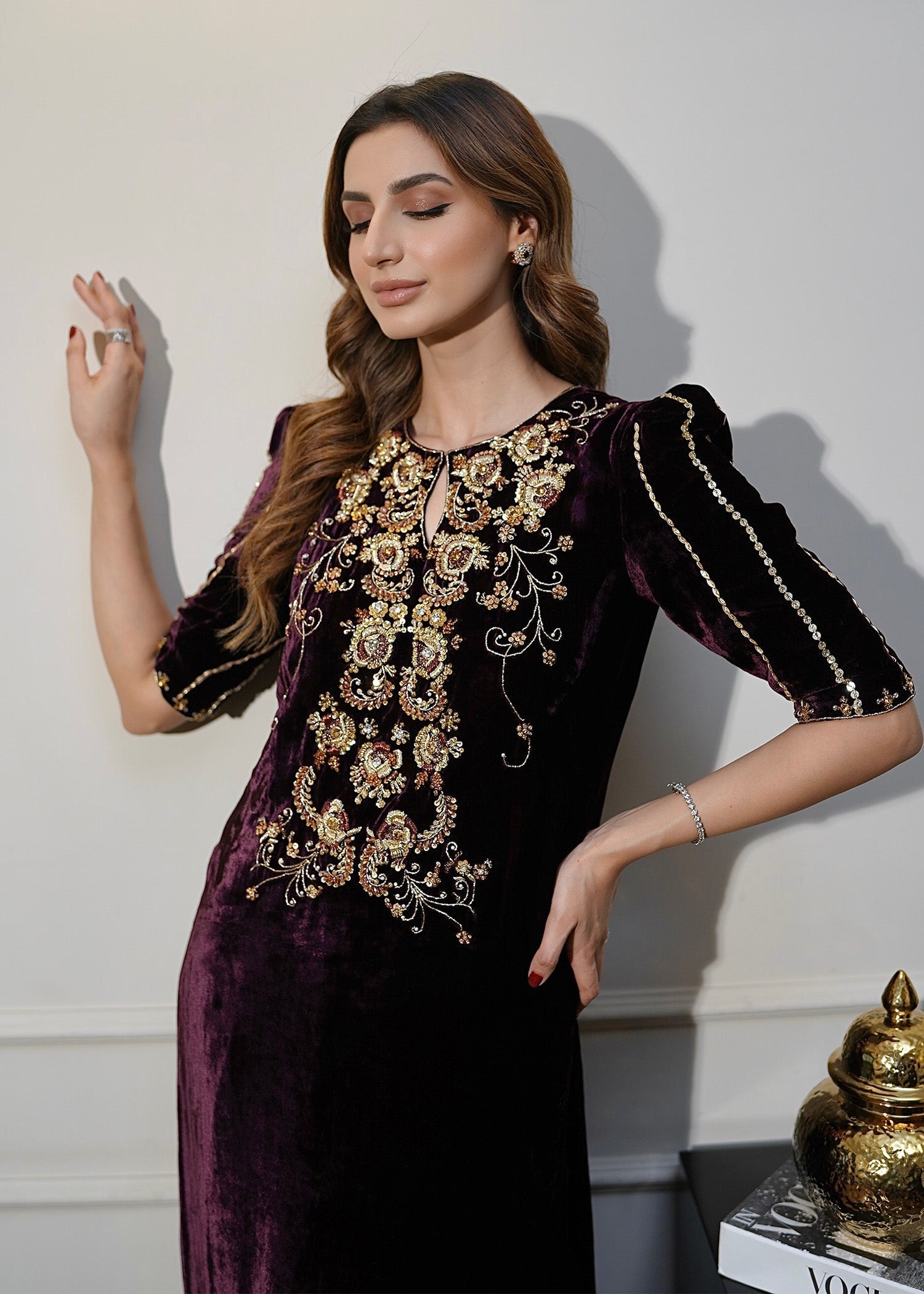 Mahum Asad | Voila Velvets | Jade - by - Libasekhas UK - Registered Vendor of : Mahum Asad - 100% Original Designer Dresss