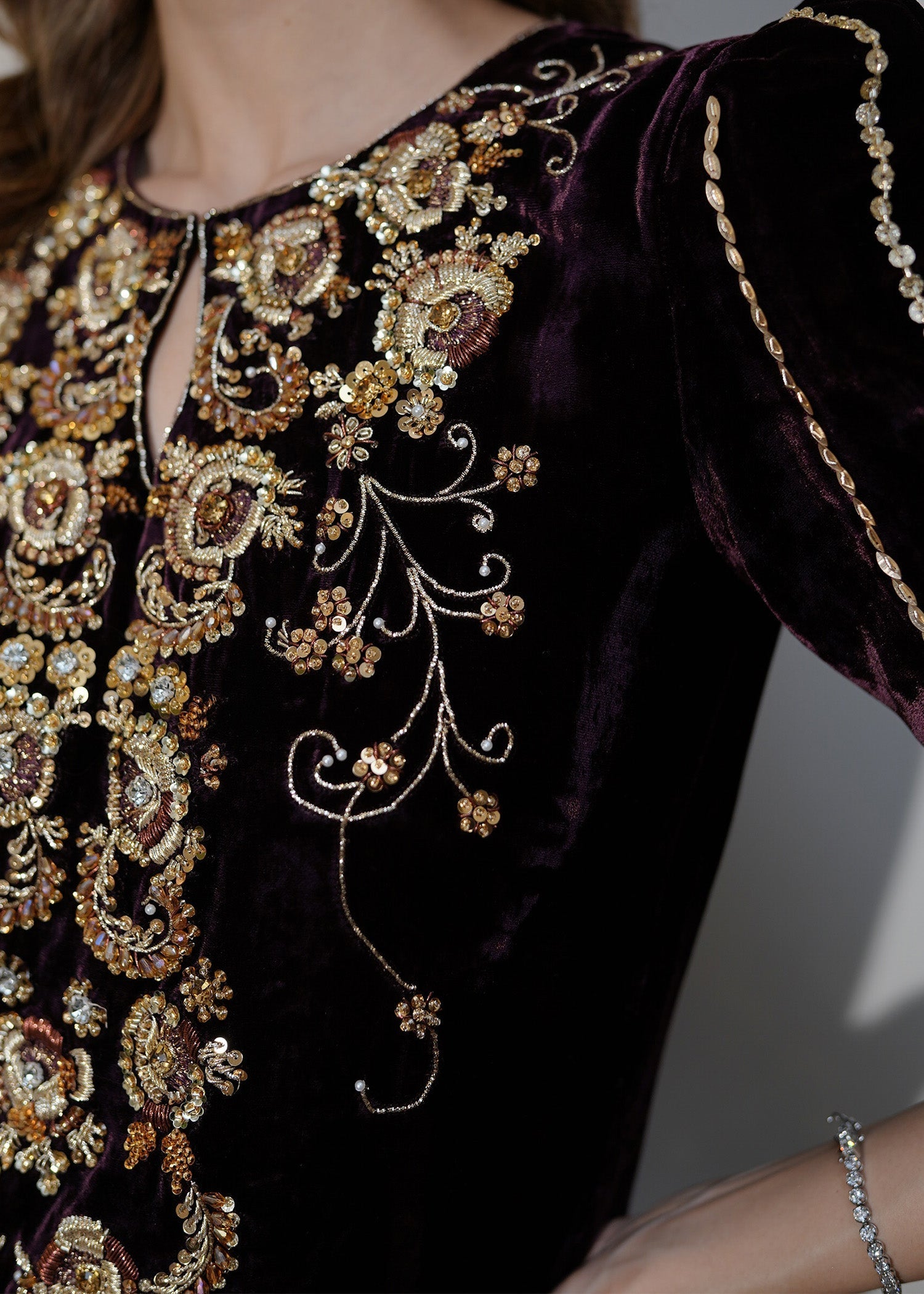 Mahum Asad | Voila Velvets | Jade - by - Libasekhas UK - Registered Vendor of : Mahum Asad - 100% Original Designer Dresss