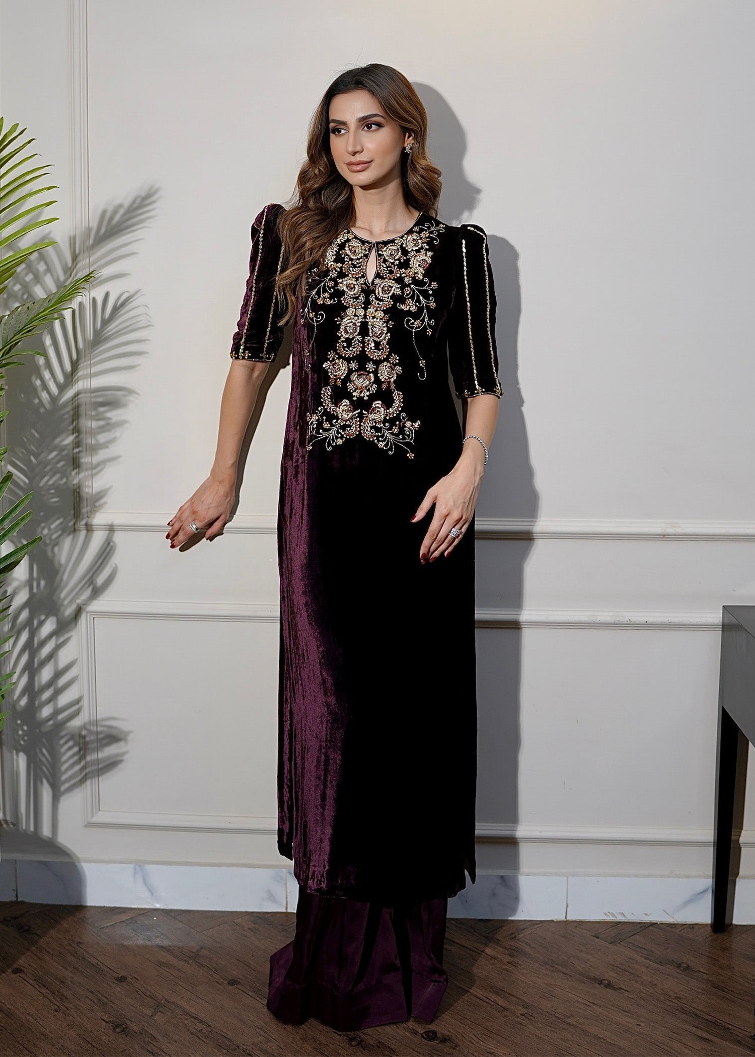 Mahum Asad | Voila Velvets | Jade - by - Libasekhas UK - Registered Vendor of : Mahum Asad - 100% Original Designer Dresss
