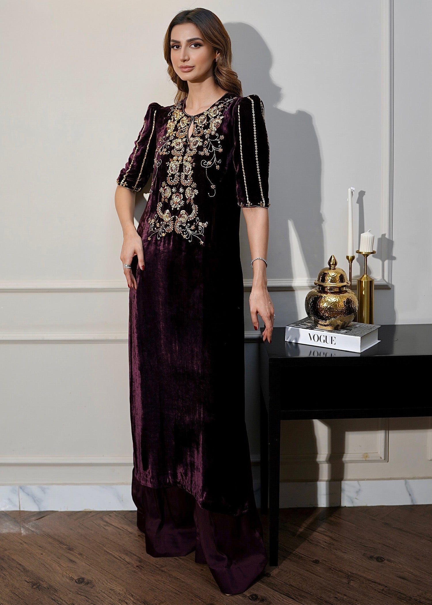 Mahum Asad | Voila Velvets | Jade - by - Libasekhas UK - Registered Vendor of : Mahum Asad - 100% Original Designer Dresss