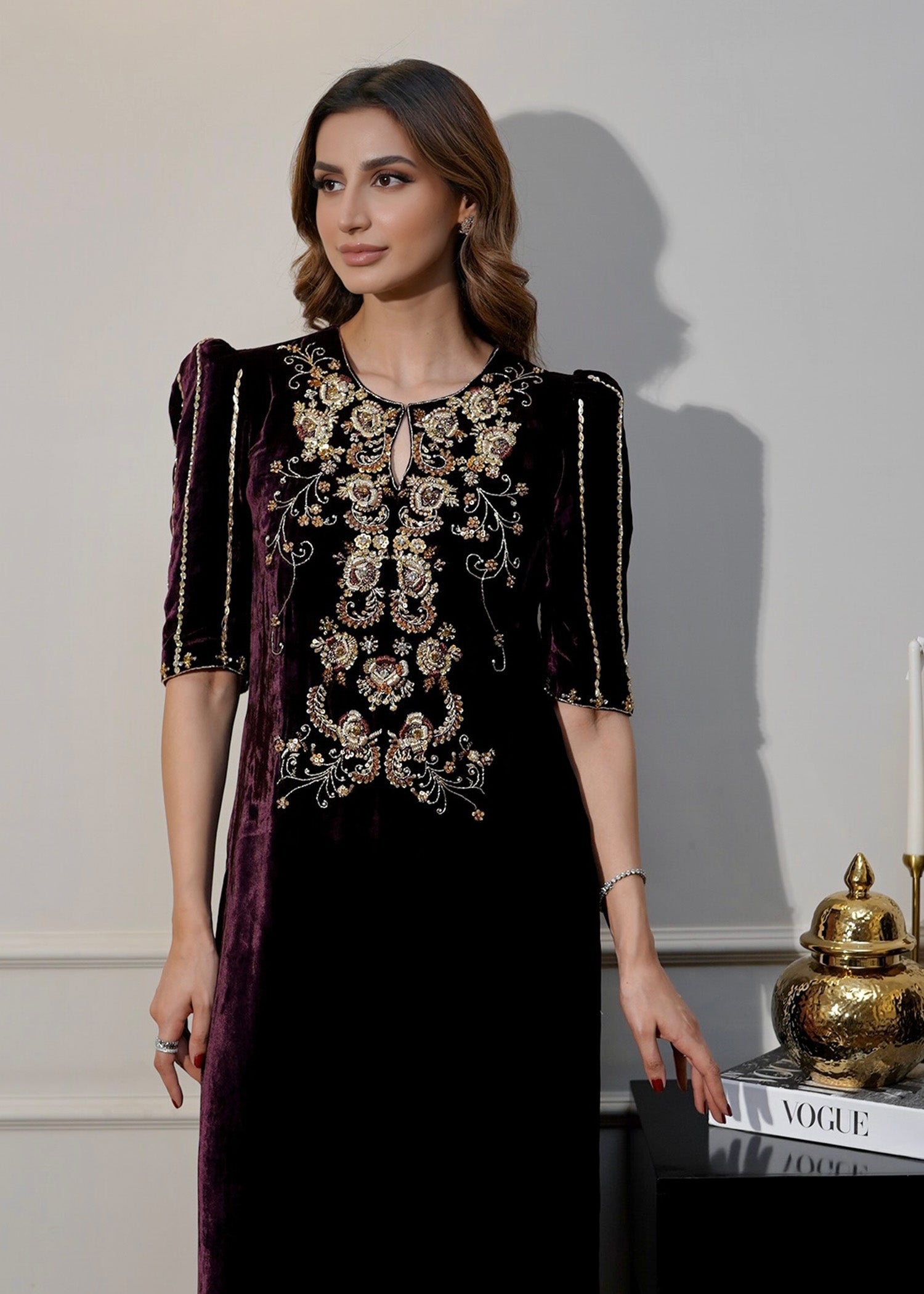 Mahum Asad | Voila Velvets | Jade - by - Libasekhas UK - Registered Vendor of : Mahum Asad - 100% Original Designer Dresss