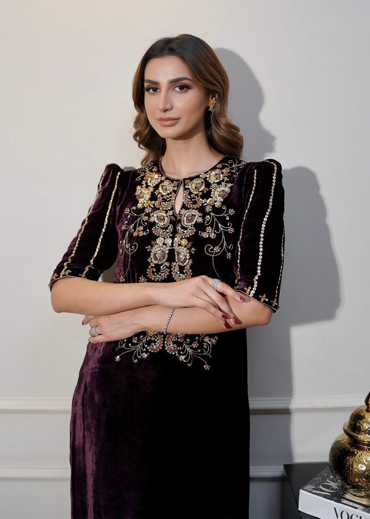 Mahum Asad | Voila Velvets | Jade - by - Libasekhas UK - Registered Vendor of : Mahum Asad - 100% Original Designer Dresss