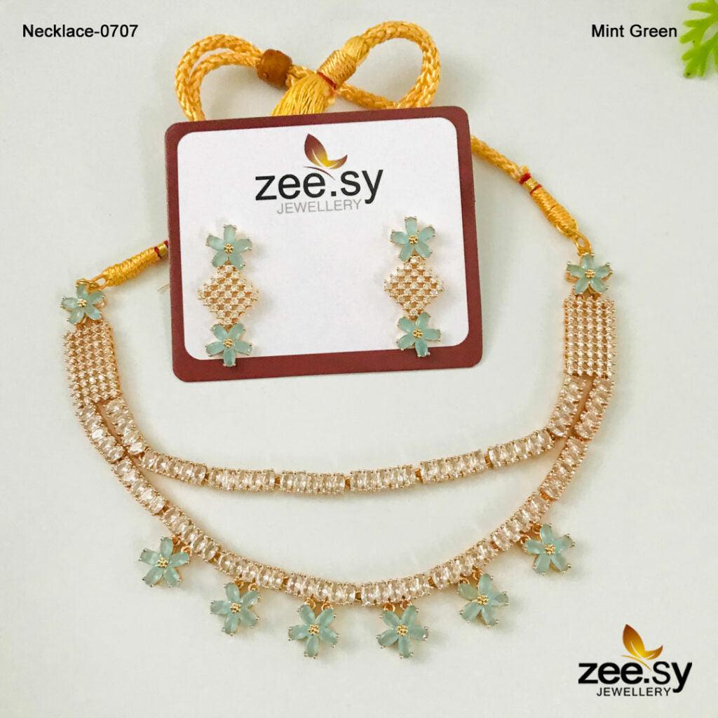 Party Wear Necklace-0707 - by - Libasekhas UK - Registered Vendor of : Zeesy - 100% Original Designer Dresss