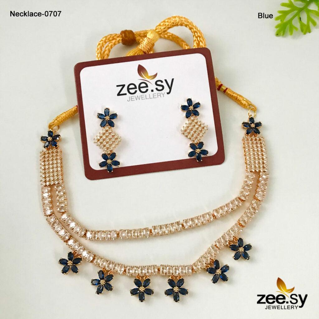 Party Wear Necklace-0707 - by - Libasekhas UK - Registered Vendor of : Zeesy - 100% Original Designer Dresss