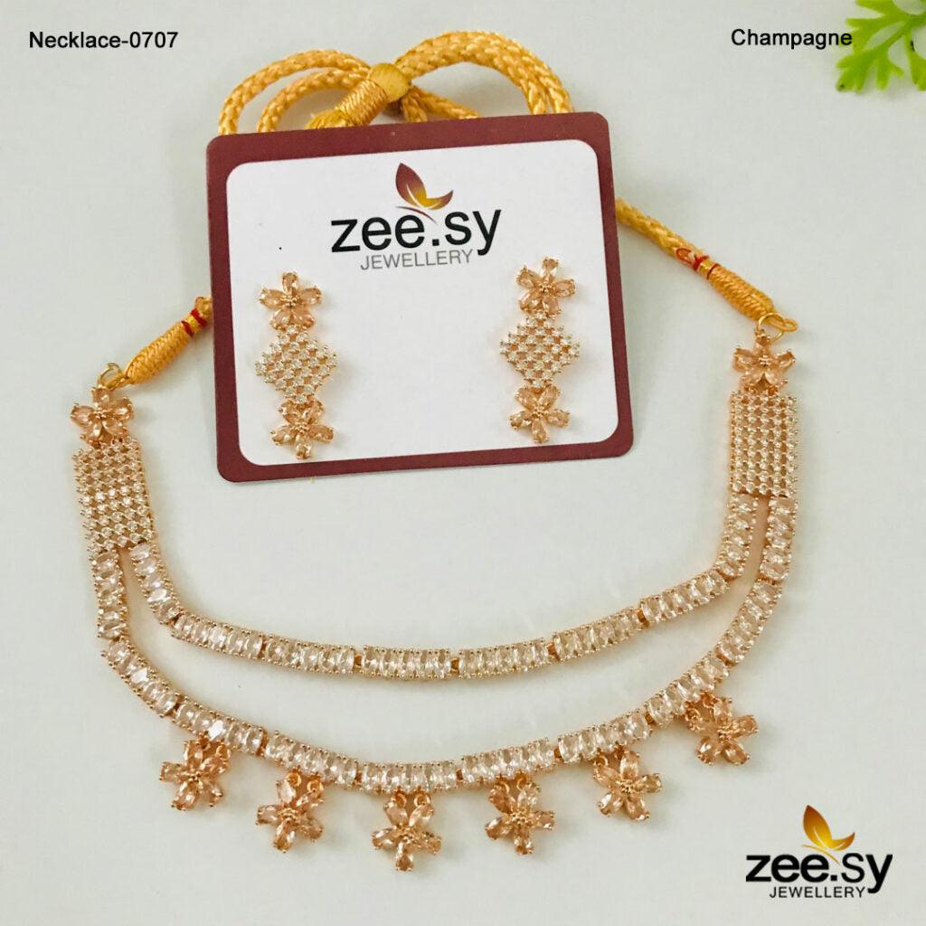 Party Wear Necklace-0707 - by - Libasekhas UK - Registered Vendor of : Zeesy - 100% Original Designer Dresss