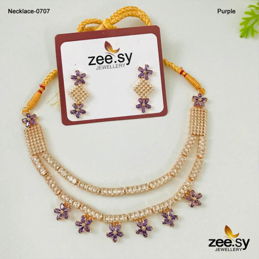 Party Wear Necklace-0707 - by - Libasekhas UK - Registered Vendor of : Zeesy - 100% Original Designer Dresss