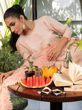 Izel | Meadow Muse Embroidered Lawn 25 | PEACHLIGHT - by - Libasekhas UK - Registered Vendor of : Izel - 100% Original Designer Dresss