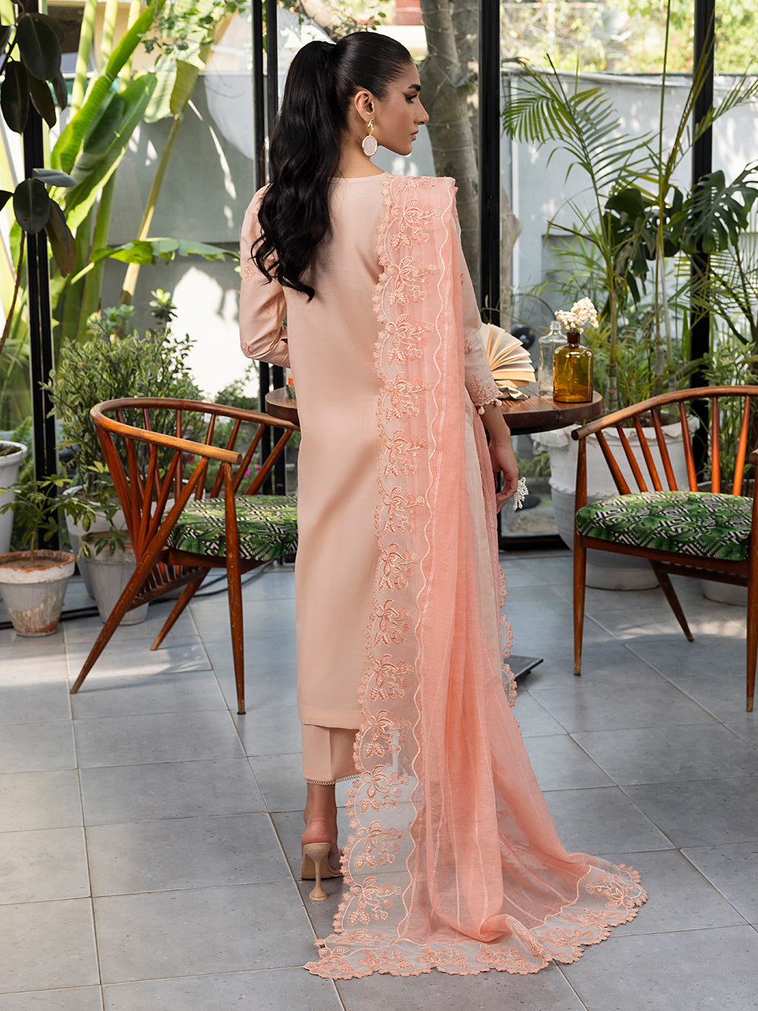 Izel | Meadow Muse Embroidered Lawn 25 | PEACHLIGHT - by - Libasekhas UK - Registered Vendor of : Izel - 100% Original Designer Dresss