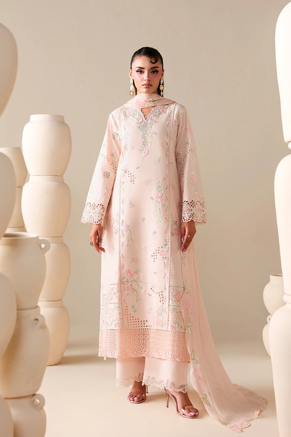 Azure | Luxury Lawn 26 | Peachy Meadow - by Libasekhas UK - Registered Vendor of : Azure - 100% Original Designer Dress
