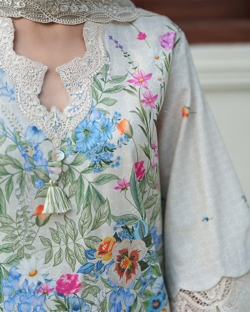 Roheenaz | Whispered Florals | Pale Peony - by Libasekhas UK - Registered Vendor of : Roheenaz - 100% Original Designer Dress