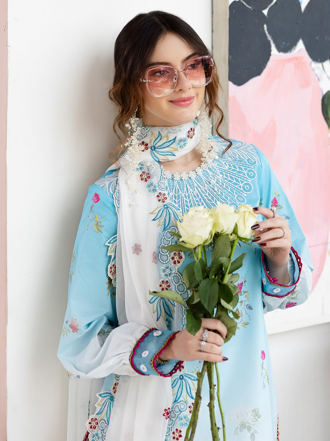 Mahnur | After Hours Luxury Lawn 25 | Pastel Pop - by - Libasekhas UK - Registered Vendor of : Mahnur - 100% Original Designer Dresss