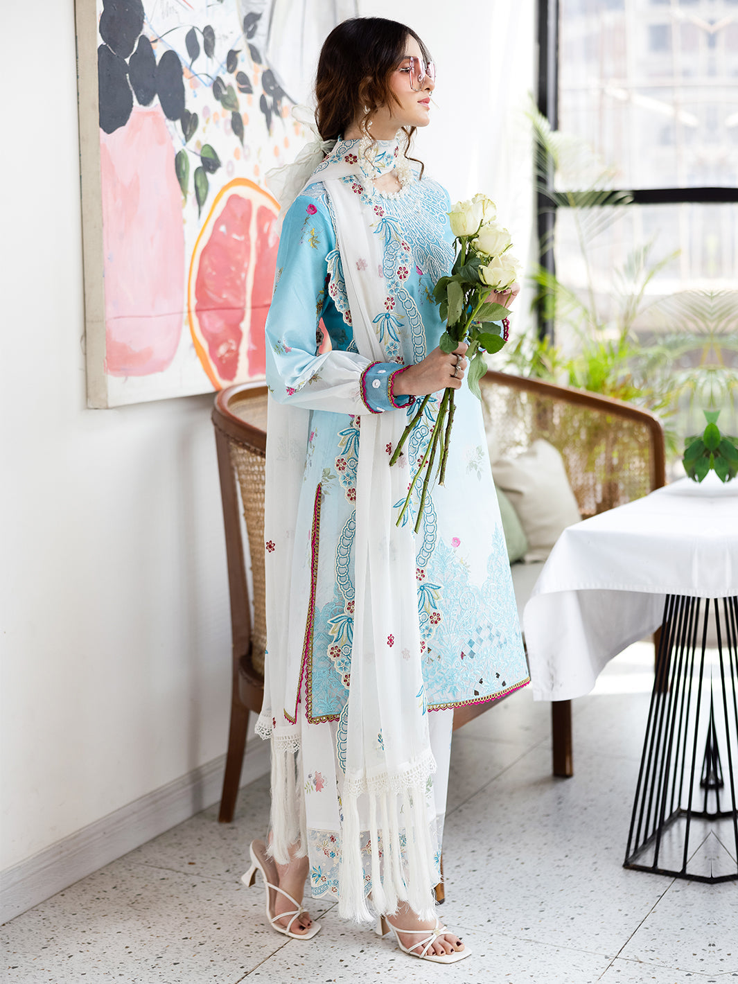 Mahnur | After Hours Luxury Lawn 25 | Pastel Pop - by - Libasekhas UK - Registered Vendor of : Mahnur - 100% Original Designer Dresss
