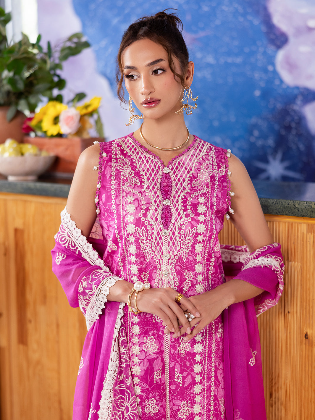 Mahnur | After Hours Luxury Lawn 25 | Peach Bellini - by - Libasekhas UK - Registered Vendor of : Mahnur - 100% Original Designer Dresss