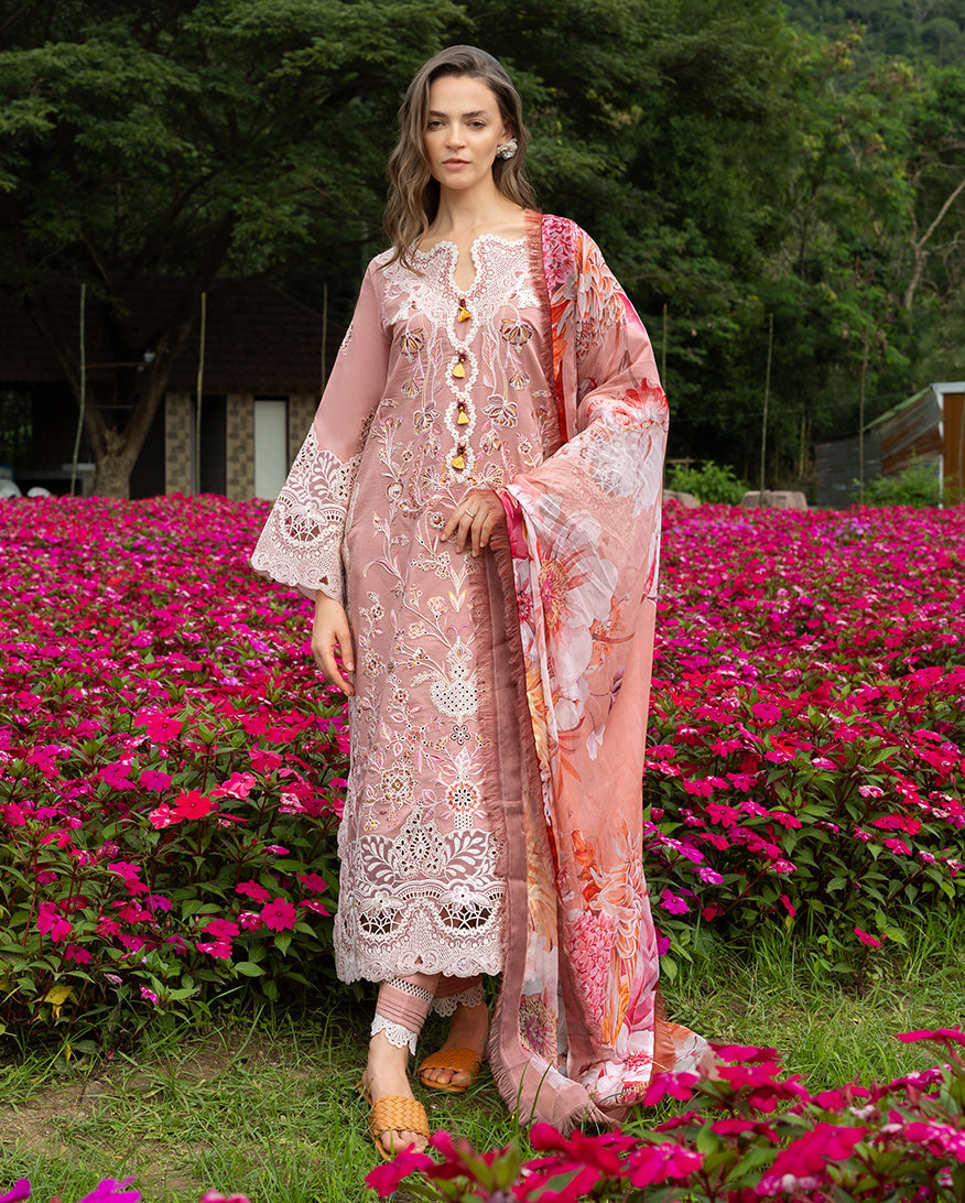 Mushq | The Secret Garden Lawn | Peach Blossom - by Libasekhas UK - Registered Vendor of : Mushq - 100% Original Designer Dress