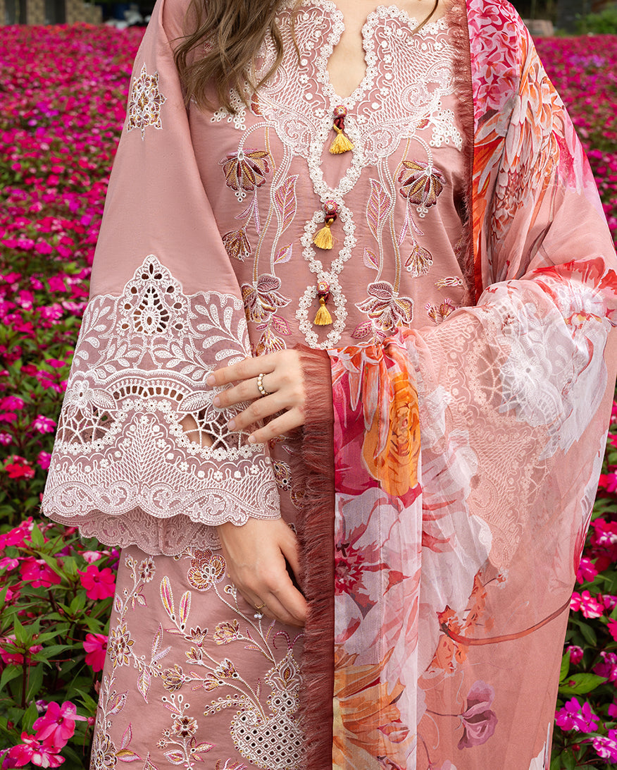 Mushq | The Secret Garden Lawn | Peach Blossom - by Libasekhas UK - Registered Vendor of : Mushq - 100% Original Designer Dress