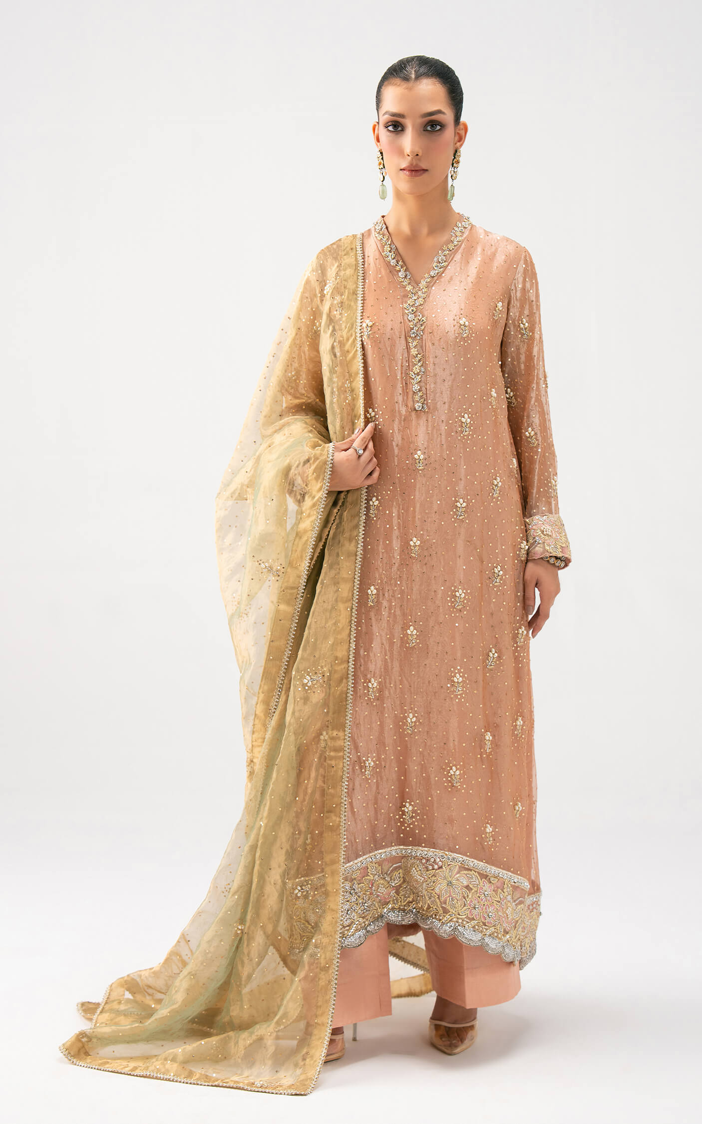 Asifa and Nabeel | Lyle Luxury Formals 25 | Peach Aura - by Libasekhas UK - Registered Vendor of : Asifa and Nabeel - 100% Original Designer Dress