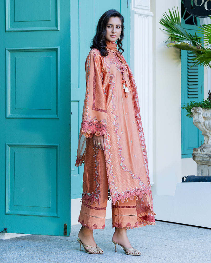 Mushq | Euphoria Pret | Peach Reverie - by Libasekhas UK - Registered Vendor of : Mushq - 100% Original Designer Dress