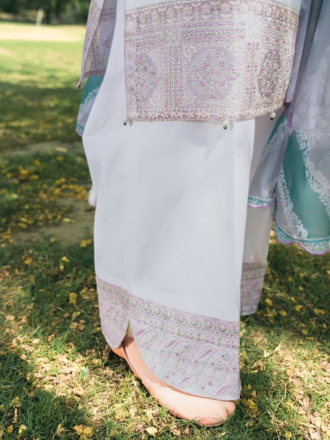 Hemstitch | The Garden Lawn | Pearl Petal - by Libasekhas UK - Registered Vendor of : Hemstitch - 100% Original Designer Dress