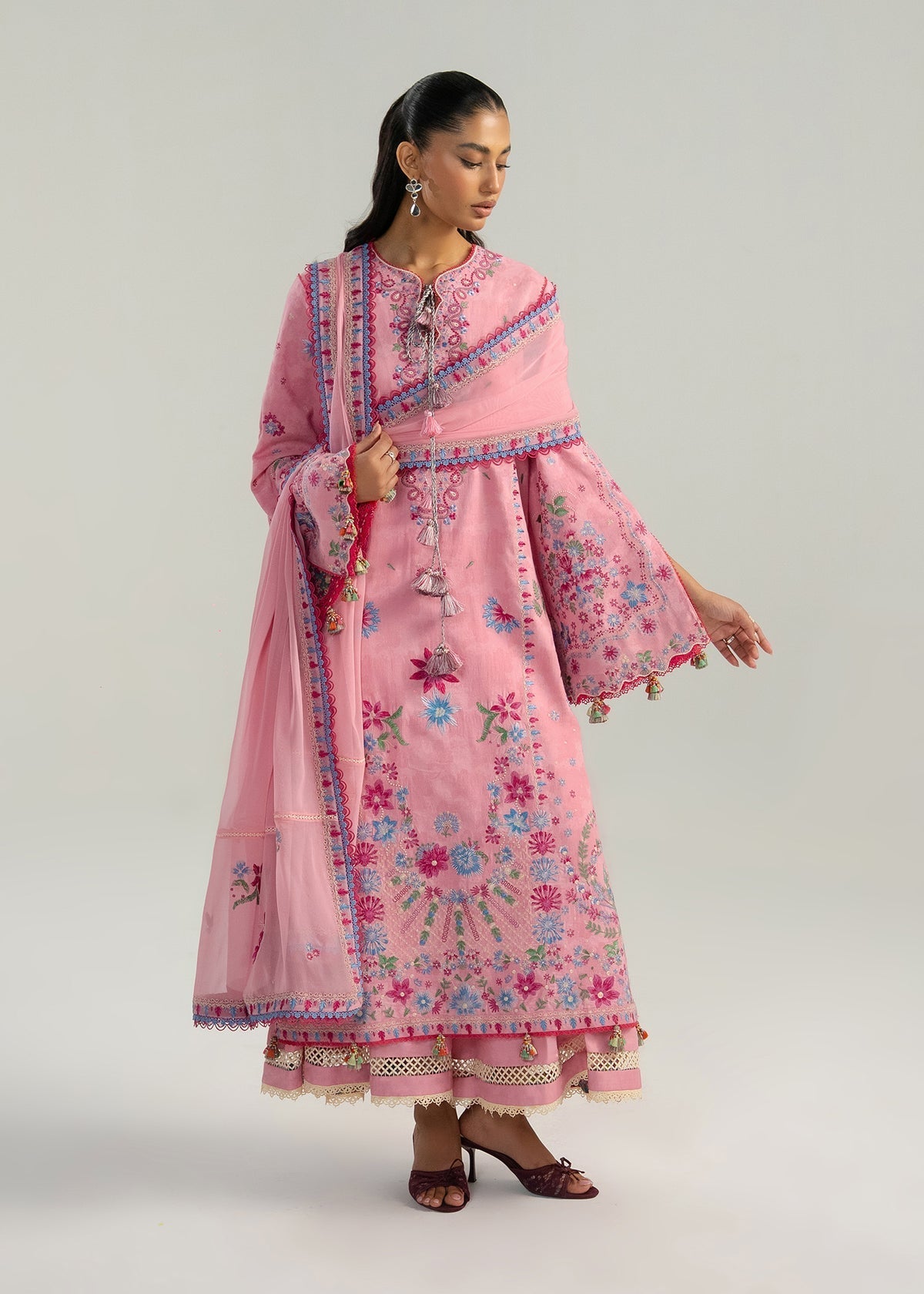 Hussain Rehar | Zan SS26 | Pembe - by Libasekhas UK - Registered Vendor of : Hussain Rehar - 100% Original Designer Dress
