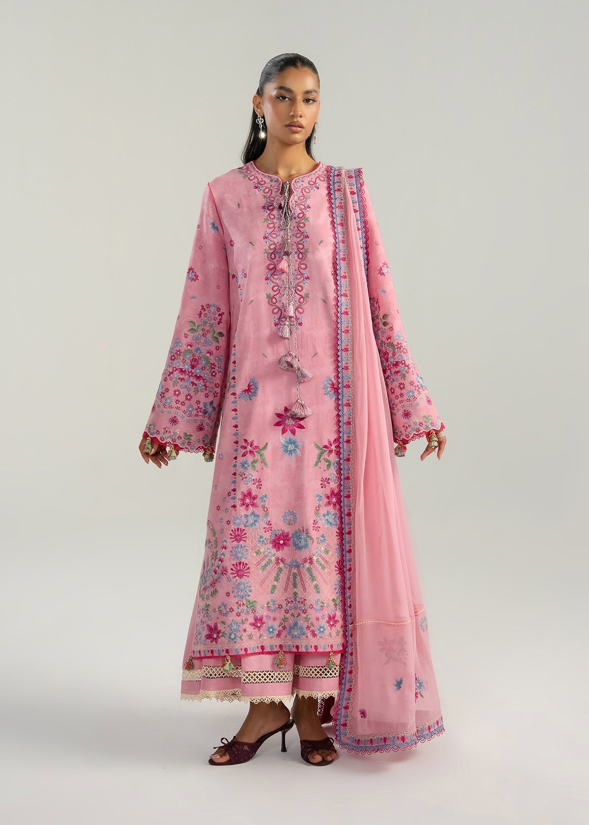 Hussain Rehar | Zan SS26 | Pembe - by Libasekhas UK - Registered Vendor of : Hussain Rehar - 100% Original Designer Dress