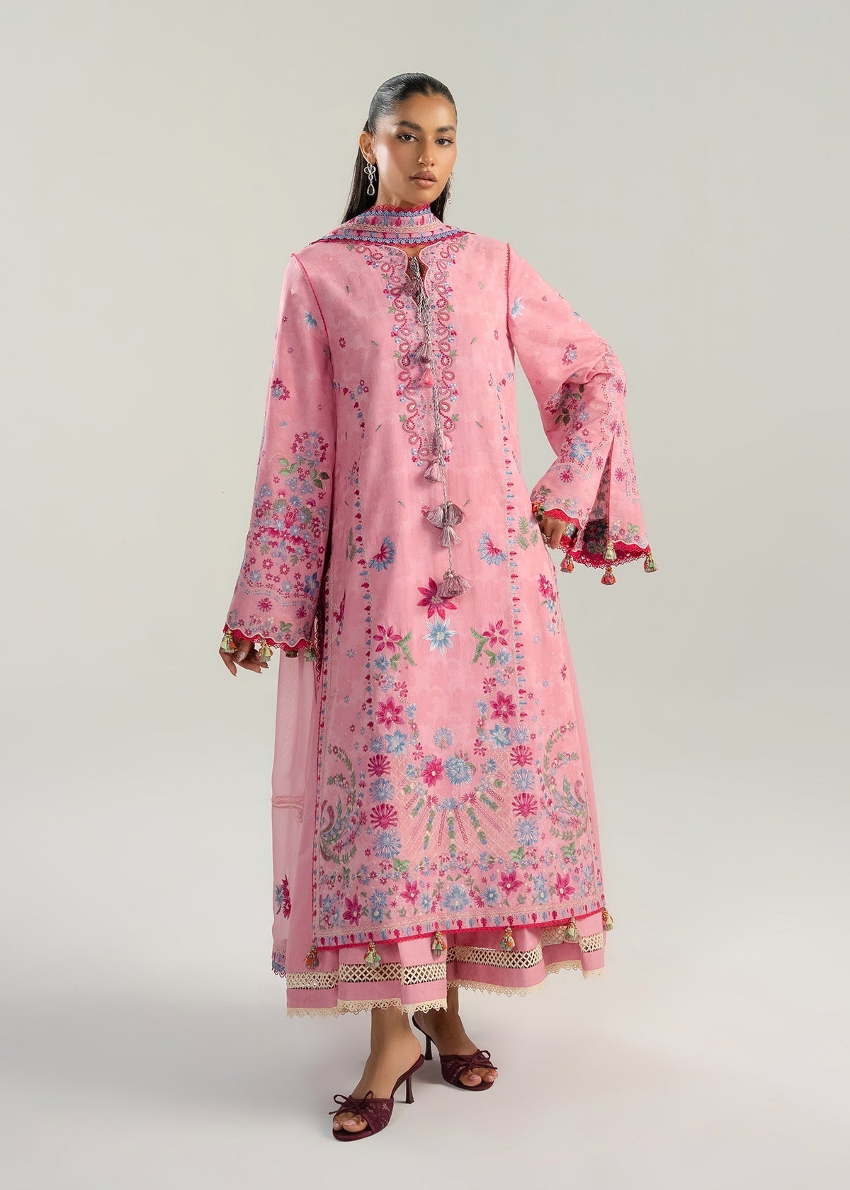 Hussain Rehar | Zan SS26 | Pembe - by Libasekhas UK - Registered Vendor of : Hussain Rehar - 100% Original Designer Dress