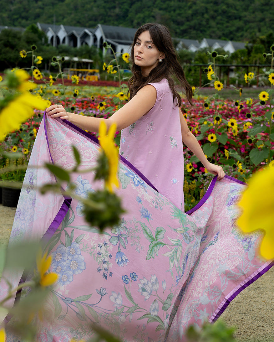 Mushq | The Secret Garden Lawn | Peony Glow - by Libasekhas UK - Registered Vendor of : Mushq - 100% Original Designer Dress