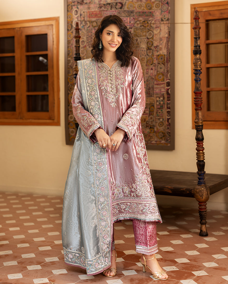 Mushq | Sunehri Lama Silk | Periwesh - by Libasekhas UK - Registered Vendor of : Mushq - 100% Original Designer Dress