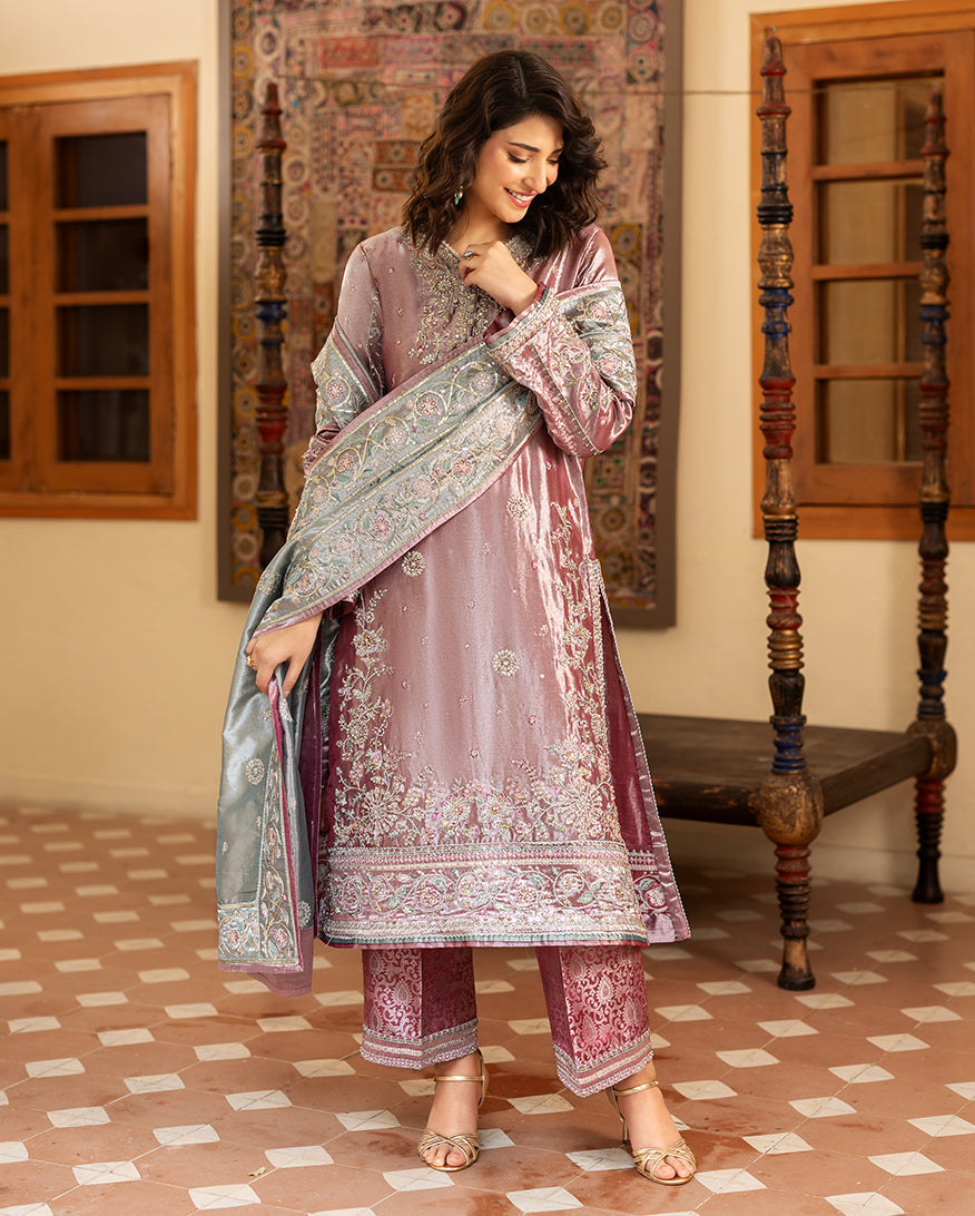 Mushq | Sunehri Lama Silk | Periwesh - by Libasekhas UK - Registered Vendor of : Mushq - 100% Original Designer Dress