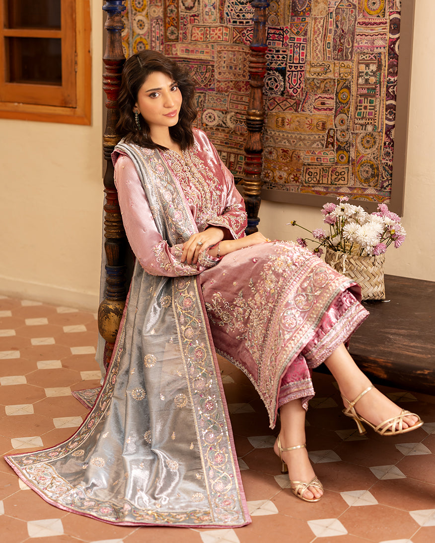 Mushq | Sunehri Lama Silk | Periwesh - by Libasekhas UK - Registered Vendor of : Mushq - 100% Original Designer Dress