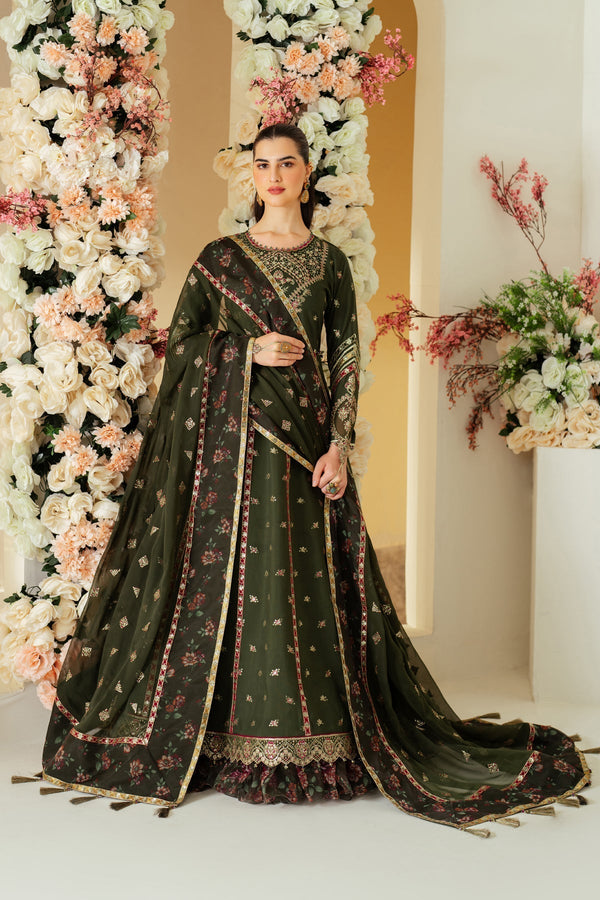 Alizeh | Luxury Raw Silk | AF-RS-03-PINE - by - Libasekhas UK - Registered Vendor of : Alizeh - 100% Original Designer Dresss