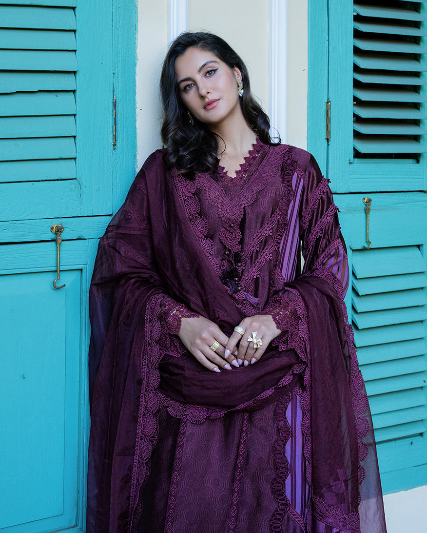Mushq | Euphoria Pret | Plum Mirage - by Libasekhas UK - Registered Vendor of : Mushq - 100% Original Designer Dress