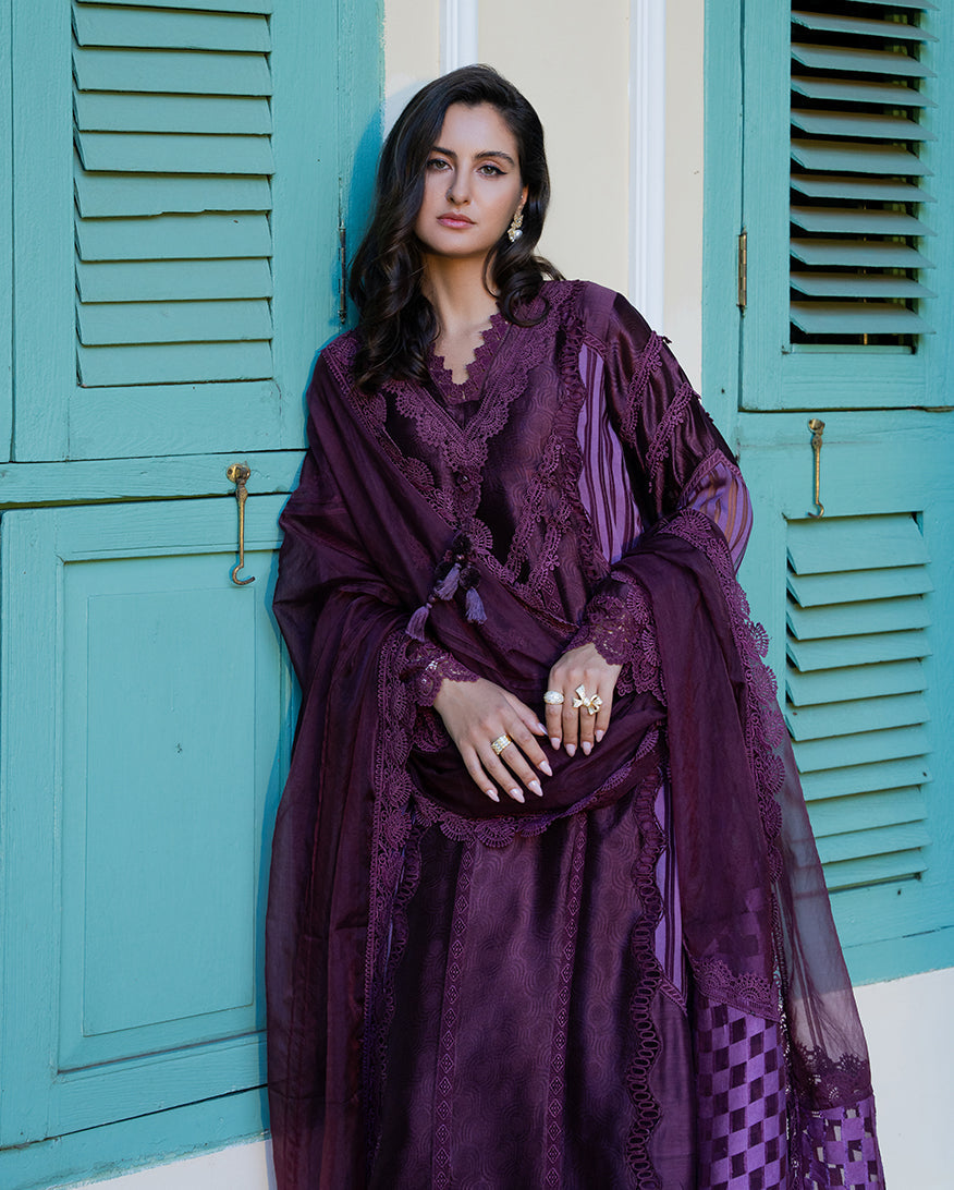 Mushq | Euphoria Pret | Plum Mirage - by Libasekhas UK - Registered Vendor of : Mushq - 100% Original Designer Dress